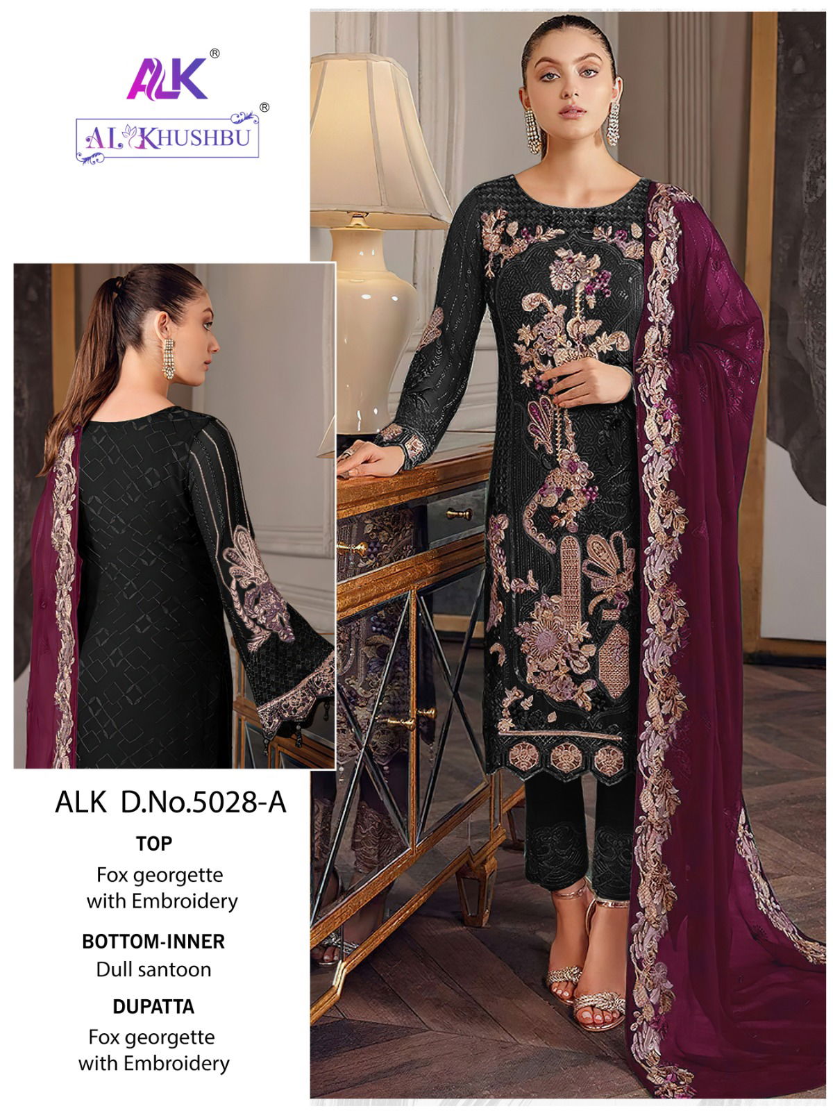 5028 A To D By Alk Khushbu Georgette Pakistani Suits Wholesale Market In Surat